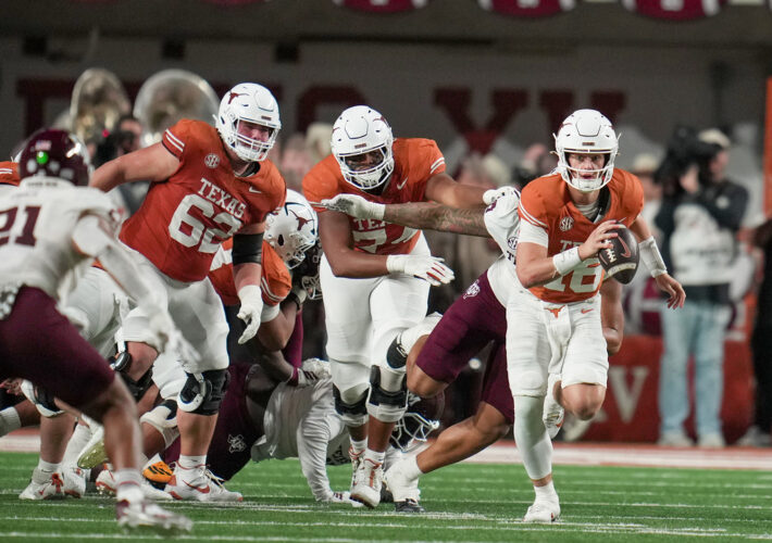 No. 16 Texas spoils No. 3 Texas A&M's perfect season 27-17, knocks Aggies out of SEC title game